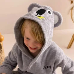 Peignoir de bain enfant personnalisable koala à capuche