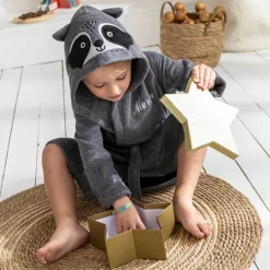 Peignoir de bain enfant personnalisable raton laveur
