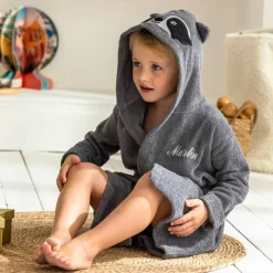 Peignoir de bain enfant personnalisable raton laveur