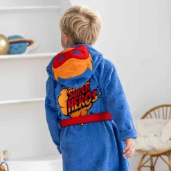 Peignoir de bain enfant personnalisable super-héros à capuche