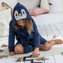 Peignoir de bain enfant Pingouin à capuche