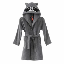 Peignoir de bain enfant raton laveur à capuche éponge coton - 340 g/m²