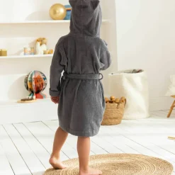 Peignoir de bain enfant raton laveur à capuche éponge coton - 340 g/m²