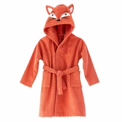 Peignoir de bain enfant renard à capuche éponge coton - 340 g/m²