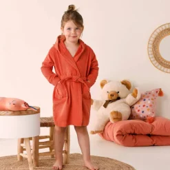 Peignoir de bain enfant renard à capuche éponge coton - 340 g/m²