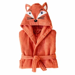 Peignoir de bain enfant renard à capuche éponge coton - 340 g/m²