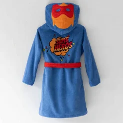 Peignoir de bain enfant super-héros à capuche éponge coton - 340g/m²