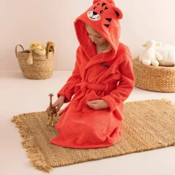 Peignoir de bain enfant Tigre personnalisé à capuche - éponge 340g/m²