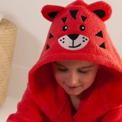 Peignoir de bain enfant tigre éponge coton - 340g/m²