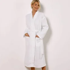 Peignoir de bain mixte adulte - coton nid d'abeille 230 g/m²