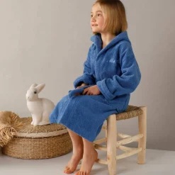 Peignoir enfant à capuche personnalisé - éponge bouclette 340 g/m²