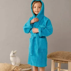 Peignoir enfant à capuche personnalisé - éponge bouclette 340 g/m²