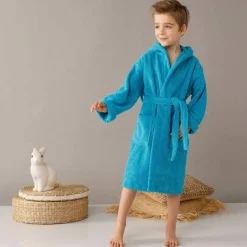 Peignoir enfant à capuche - éponge bouclette 340 g/m²