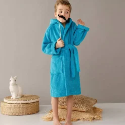 Peignoir enfant à capuche - éponge bouclette 340 g/m²