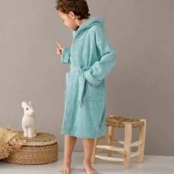 Peignoir enfant à capuche - éponge bouclette 340 g/m²