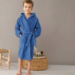Peignoir enfant à capuche - éponge bouclette 340 g/m²