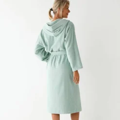 Peignoir mixte adulte col capuche éponge bouclette
