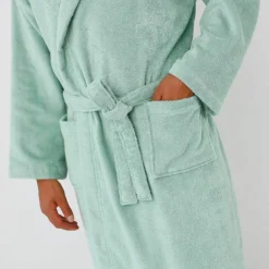 Peignoir mixte adulte col capuche éponge bouclette