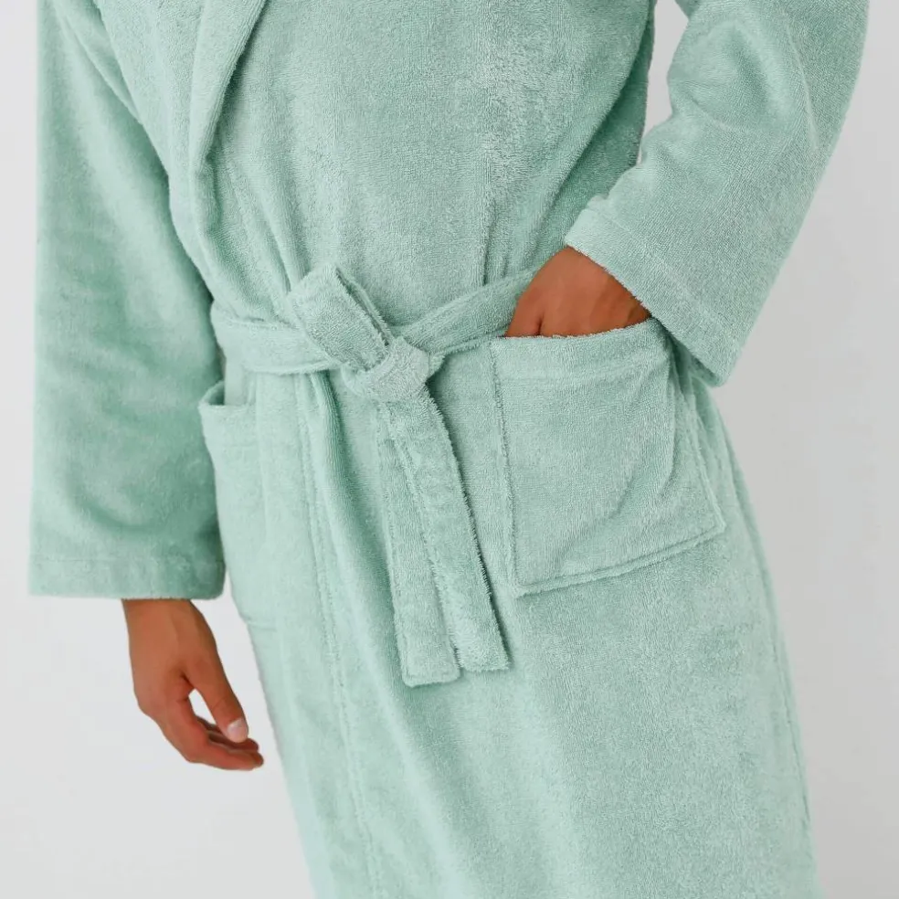 Peignoir mixte adulte col capuche éponge bouclette