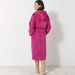 Peignoir mixte adulte col capuche éponge bouclette