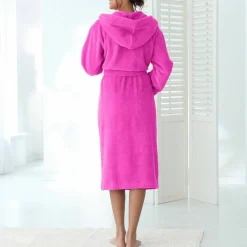 Peignoir mixte adulte col capuche - éponge bouclette 380 g/m²