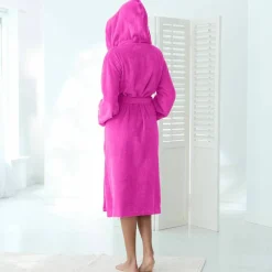 Peignoir mixte adulte col capuche - éponge bouclette 380 g/m²