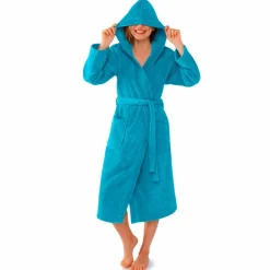 Peignoir mixte adulte col capuche - éponge bouclette 380 g/m²