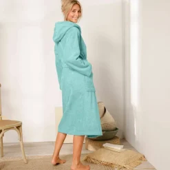 Peignoir mixte adulte col capuche - éponge bouclette 380 g/m²