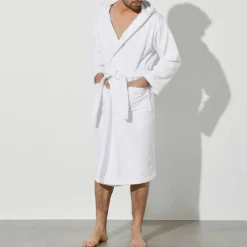 Peignoir mixte adulte col capuche - éponge bouclette 380 g/m²
