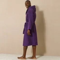 Peignoir mixte adulte col capuche 