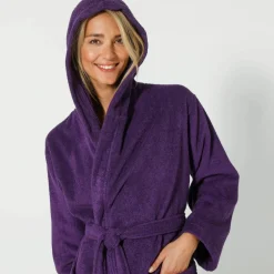 Peignoir mixte adulte col capuche 
