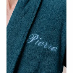 Peignoir mixte adulte col châle personnalisé - éponge bouclette 380 g/m²
