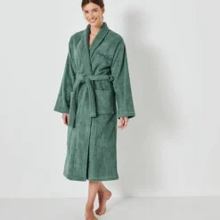 Peignoir mixte adulte col châle personnalisé - éponge bouclette 380 g/m²
