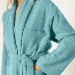 Peignoir mixte adulte col châle personnalisé - éponge bouclette 380 g/m²