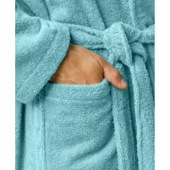 Peignoir mixte adulte col châle personnalisé - éponge bouclette 380 g/m²