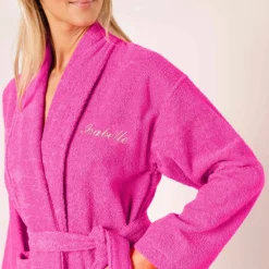Peignoir mixte adulte col châle personnalisé - éponge bouclette 380 g/m²