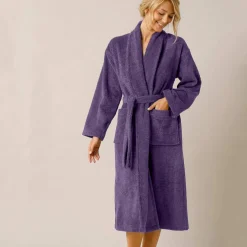 Peignoir mixte adulte col châle - éponge bouclette 380 g/m²