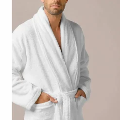 Peignoir mixte adulte col châle - éponge bouclette 380 g/m²
