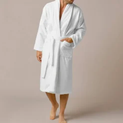 Peignoir mixte adulte col châle - éponge bouclette 380 g/m²