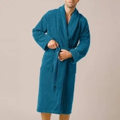 Peignoir mixte adulte col châle - éponge bouclette 380 g/m²