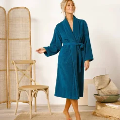 Peignoir mixte adulte col châle - éponge bouclette 380 g/m²