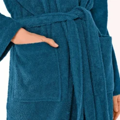 Peignoir mixte adulte col châle - éponge bouclette 380 g/m²