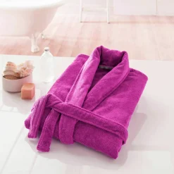 Peignoir mixte adulte col châle - éponge bouclette 380 g/m²