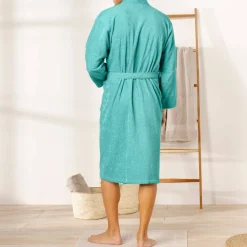 Peignoir mixte adulte col kimono - éponge bouclette 380 g/m²