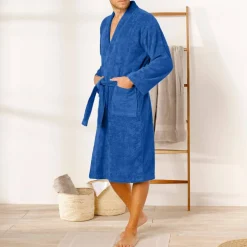 Peignoir mixte adulte col kimono - éponge bouclette 380 g/m²