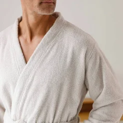 Peignoir mixte adulte col kimono - éponge bouclette 380 g/m²