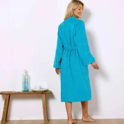 Peignoir mixte adulte col kimono - éponge bouclette 380 g/m²
