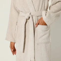 Peignoir mixte adulte uni coton éponge bouclette col kimono personnalisable