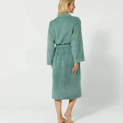 Peignoir mixte adulte uni coton éponge bouclette col kimono personnalisable