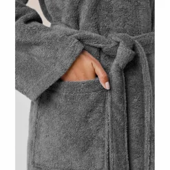 Peignoir mixte adulte uni coton éponge bouclette col kimono personnalisable
